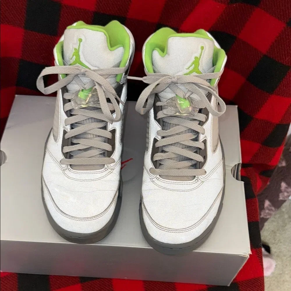 Air Jordan Retro 5 Green silver
